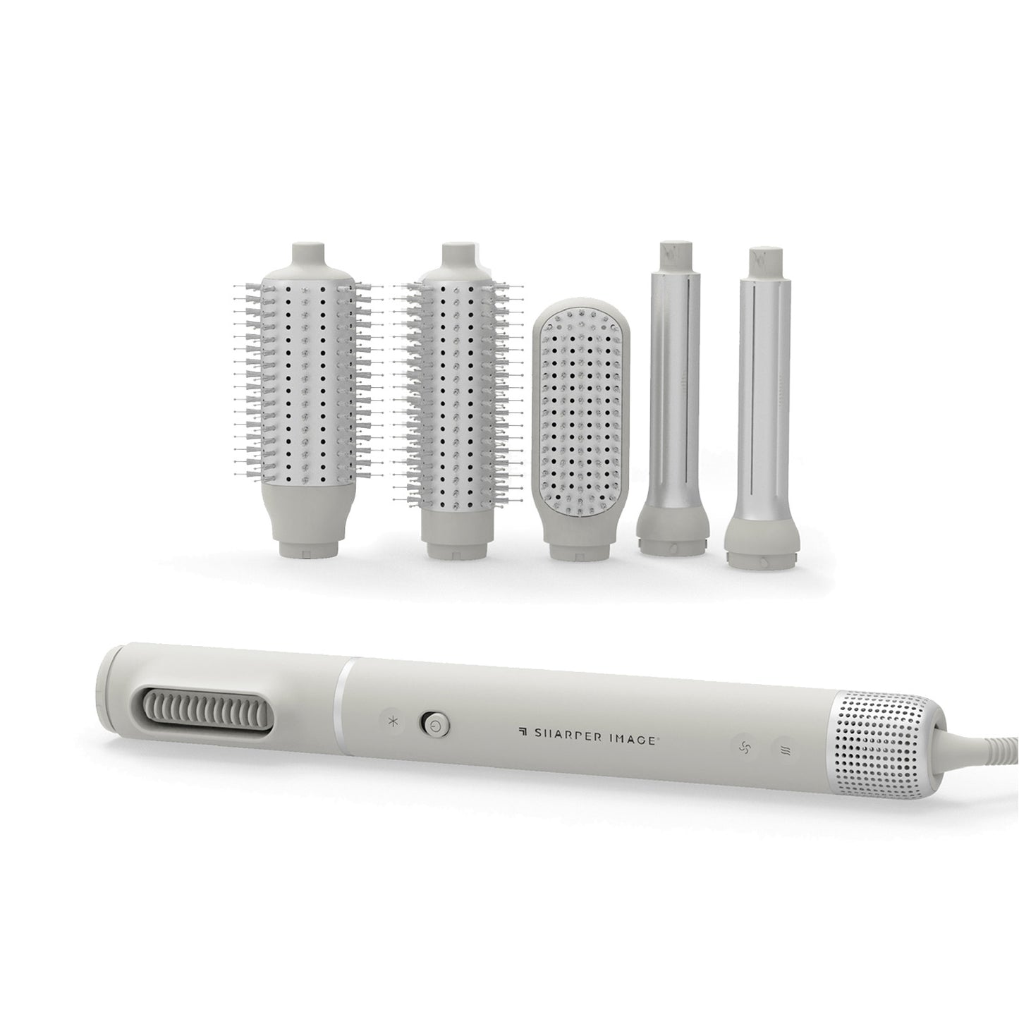 6-In-1 Airflow Hair Styler with attachments on a white background