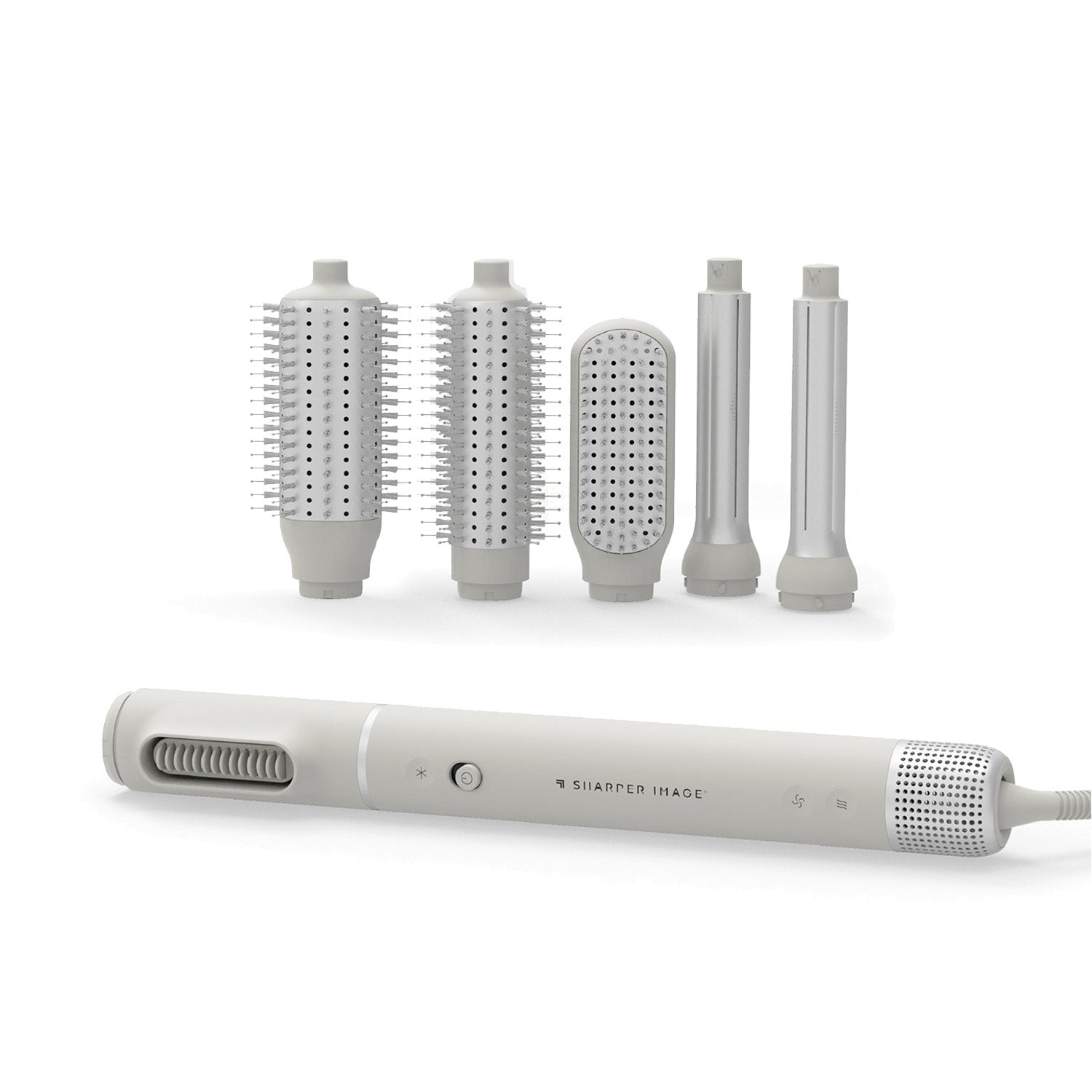 6-In-1 Airflow Hair Styler with attachments on a white background